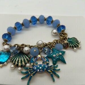 Betsy Johnson set of bracelet with matching ring. “feeling crabby”